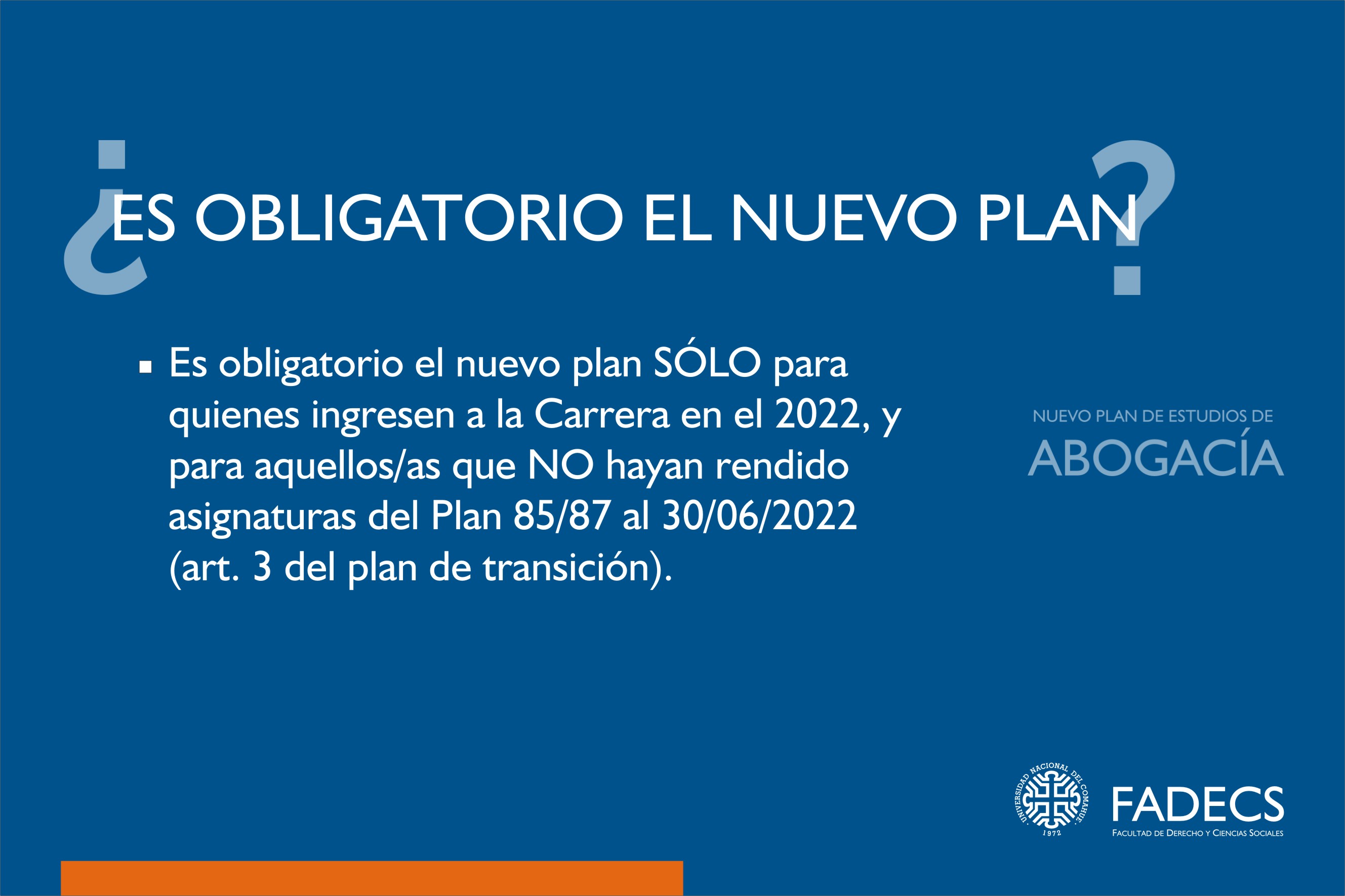 NUEVO PLAN DE ESTUDIOS DE ABOGACÍA